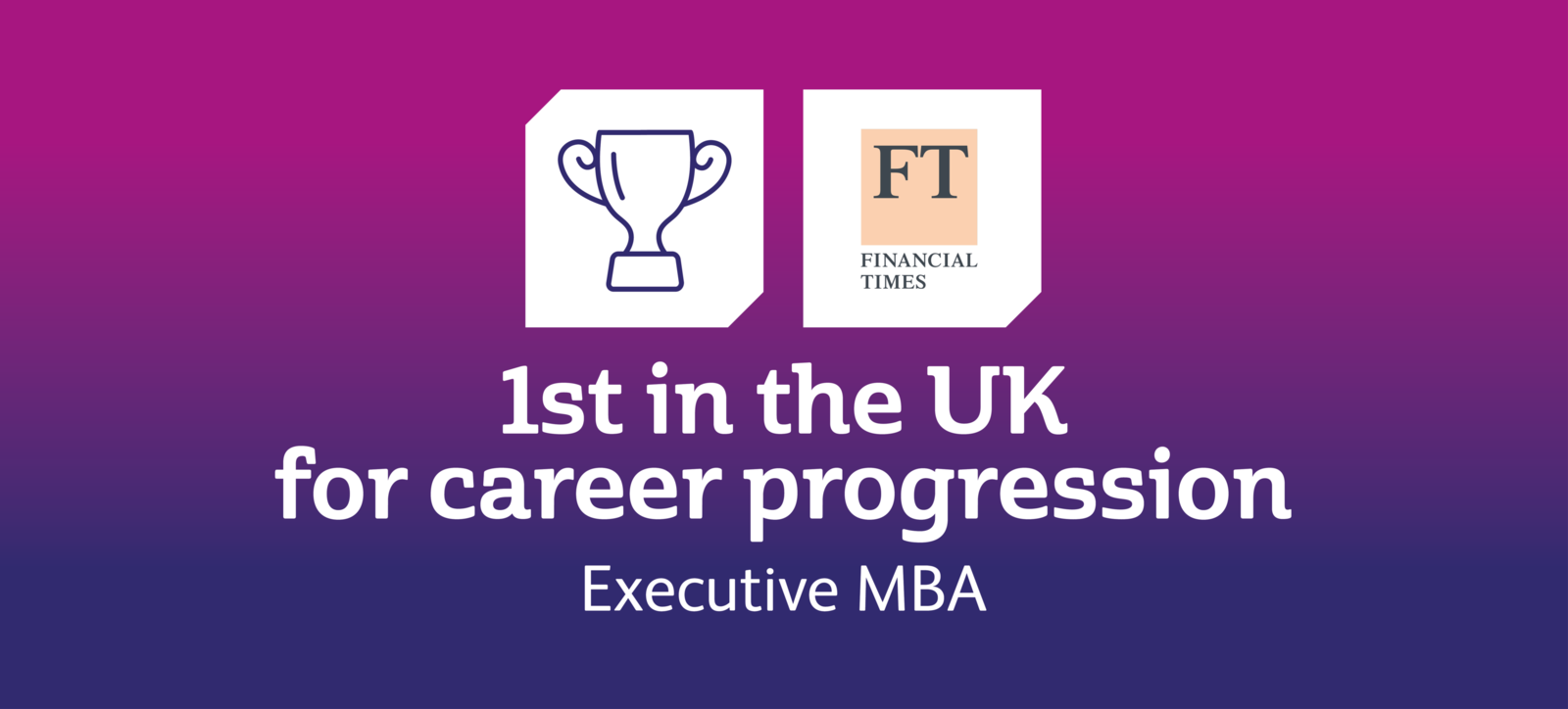 A graphic, including the Financial Times logo, showing that Warwick Business School was ranked top in the UK for career progression in the FT Executive MBA Ranking 2023. A graphic, including the Financial Times logo, showing that Warwick Business School was ranked top in the UK for career progression in the FT Executive MBA Ranking 2023.