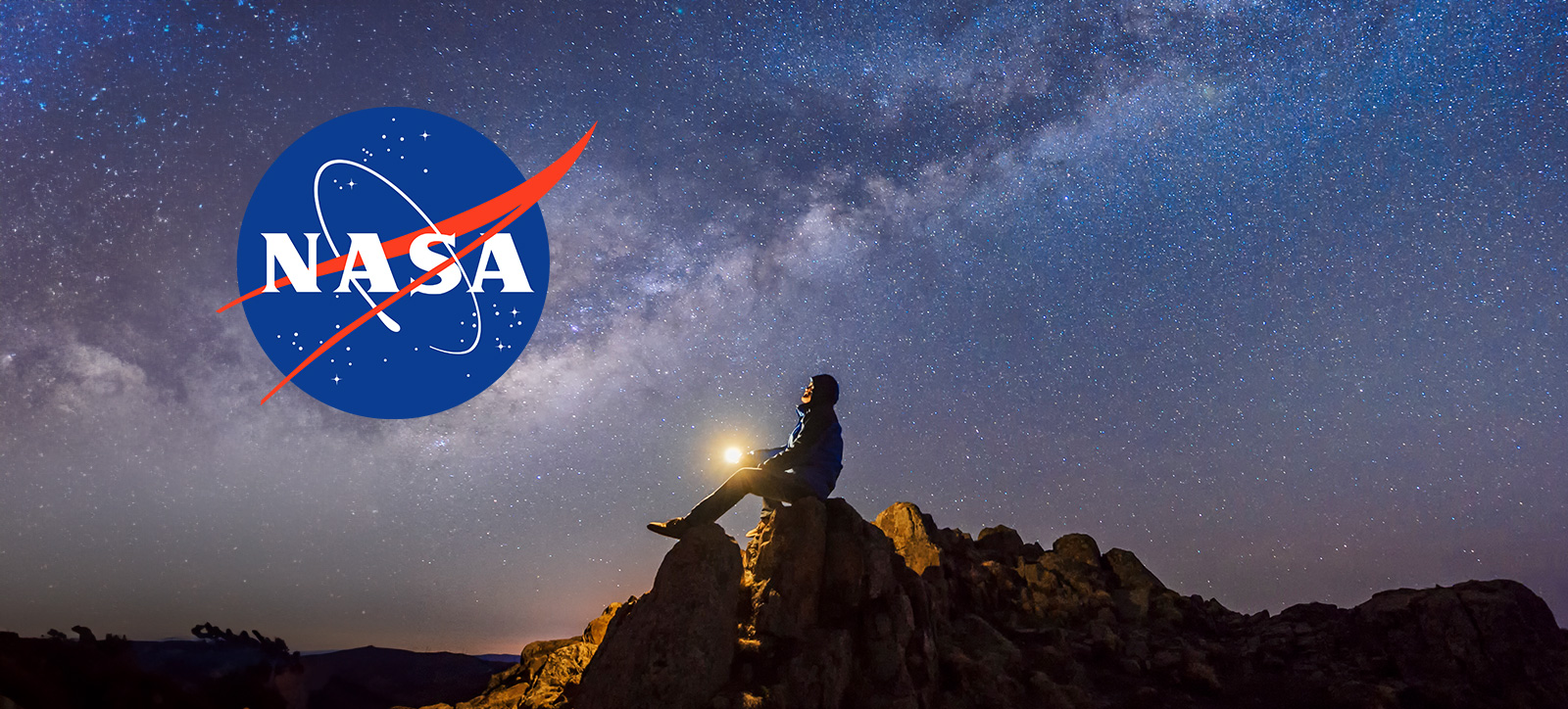 NASA logo in a starry night sky NASA logo in a starry night sky
