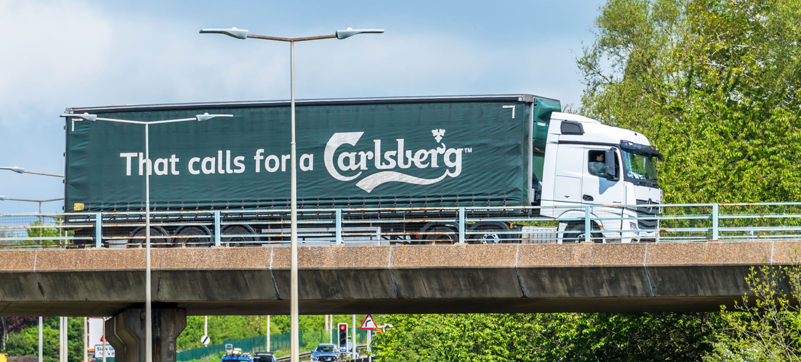 A Carlsberg lorry on transit A Carlsberg lorry on transit